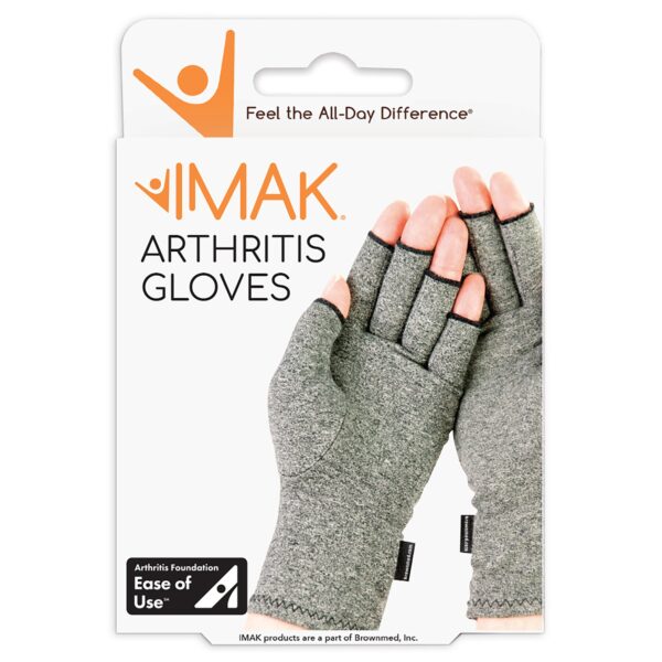Arthritis Glove IMAK® Compression Open Finger Large Over-the-Wrist Length Hand Specific Pair